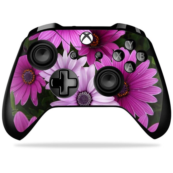 MightySkins Skin Compatible with Microsoft Xbox One X Controller - Purple Flowers | Protective, Durable, and Unique Vinyl Decal wrap Cover | Easy to Apply, Remove, and Change Styles | Made in The USA