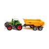 Siku 1605, Fendt Tractor with Krampe Dump Truck, Toy Tractor, Metal/Plastic, Green/Yellow, Removable cab, Tipping Trough, Trailer with Smooth-Running rubberisedg Wheels, Trailer Coupling