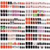 288PCS Halloween Fake Nails EBANKU Halloween Short Square False Nails with Nail Adhesive Tabs Press on Nails Full Cover Glossy Skull Bat Artificial Fingernails for Women Girls Nail Art Decoration