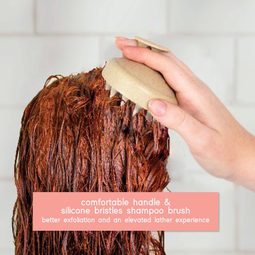 TADA BEAUTY Scalp Massager Hair Shampoo Brush Shower Scalp Scrubber l Hair Scalp Scrubber Head Massager for Stress Relax Hair Growth (Biodegradable Beige)