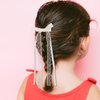 LIFKOME 2Pcs Lace Hair Bow Clips for Women White Ribbon Hair Bow Long Tail Tulle Bow Hair Accessories for Bridal Wedding