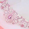 CURASA Pink Crystal Tiara Cute Crowns for Women Princess Crown Birthday Crown for Girls Wedding Headband Cute Kids Hair Accessories for Prom Costume Christmas