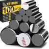 TRYMAG Magnets for Crafts, 5 Different Size, 100Pcs Strong Ceramic Magnets with Adhesive Backing for Crafts, Small Round Magnets Flat Ferrite Craft Circle Magnets for Refrigerator, Button, Hobbies