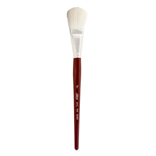 Silver Brush Limited 5519S Silver Mop White Oval Brush, Oil, Acrylic, and Watercolor Brush, Short Handle, Size 1"