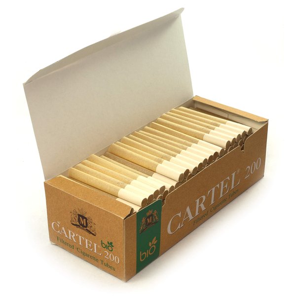 Cartel Unbleached Filter Tubes – 200 Biodegradable 84mm Tubes with 15mm Cellulose Filters – Chlorine-Free, Eco-Friendly Rolling Paper – Made in EU