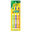 GUM Crayola Marker Children’s Toothbrush, Soft Bristled Kids’ Toothbrush Set Age 5+, Suction Cup Base, 3ct