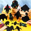 Engrowtic 72 Pcs Rocket Scratch Cards for Kids, Space Crafts Outer Space Scratch Paper Space Party Favors Rainbow Rocket Scratch Card with Wooden Stick and Ribbon for DIY Project Home Classroom
