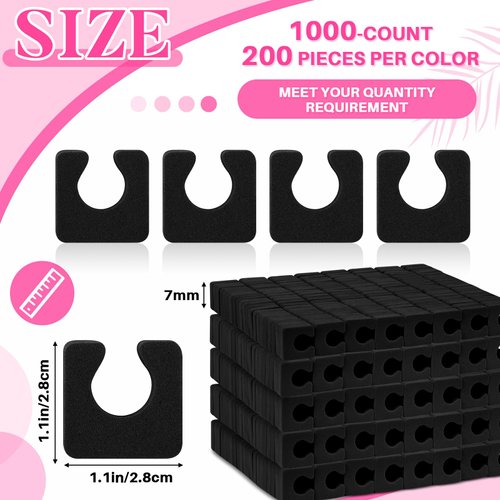 Mumufy 1000 Pcs Individual Pedicure Toe Separators Soft Foam Toe Spacers Comfortable Finger Toe Dividers Pedicure for Women Men Girls Manicure Feet Nail Polish Art Painting Spa (Black)