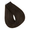 Full Shine Tape in Hair Extensions Remy Darkest Brown Real Human Hair Extensions Tape in Straight Skin Weft Natural Tape Hair Extensions 40Pcs Double Sided Tape Hair 14 Inch