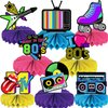 8 Pieces 80s Party Decorations Honeycomb Centerpieces 1980s Throwback Birthday Party Table Toppers Centerpieces for Back to The 80s Themed Party Favors Supplies
