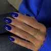 KQueenest Royal Blue Press on Nails Short Medium Square Nails Press ons,T Shaped Gel Glue on Nails Medium Fake Nails With Glazed Finish,Thick Acrylic Nails For Women Daily Events