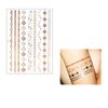 Kare & Kind Temporary Metallic Henna Tattoos for Women Teens Girls - 10 Sheets - Glitter Shimmer Designs Jewelry Fake Tattoo Stickers - 150+ pcs Waterproof Color Flash - Bracelets, Necklace, Anklets