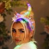 JEWEKY Light Up Headband Star Moon Hair Band Flashing Headpiece Led Rave Costume Party Hair Accessories Women and Girls (see through)