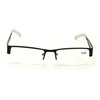 Men Rectangular Half Rimless Metal Reader Reading Glasses Sophisticate look (Black, 1.50)