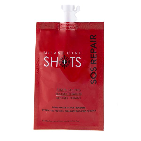 Milano Care Shots – SOS Repair Keratin Mask – Nourishing Collagen Hair Treatment with Biotin – Hydrating Deep Conditioner for Dry or Damaged Hair – Leave-In Protein Mask, 2x1-1 fl oz Packet