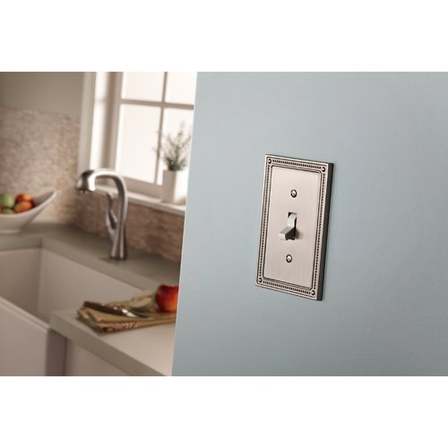 Franklin Brass W35068-SN-C Classic Beaded Quad Switch Wall Plate/Switch Plate/Cover, Satin Nickel