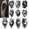 Temporary Tattoos for Men Women Teens 10 Sheets Fake Wolf Tattoo Stickers Realistic Big