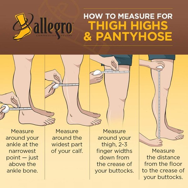 Allegro 20-30 mmHg Surgical 203/206 Medical Compression Hose - Women's Compression Pantyhose for Post-Surgery Support