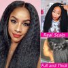 V Part Wig Human Hair Kinky Straight Human Hair Wigs for Black Women 150% Density Yaki V Part Wig Human Hair Upgrade U Part Glueless Full Head Clip In Half Wig V Shape Wigs Yaki Straight Human Hair Wig 20 inch