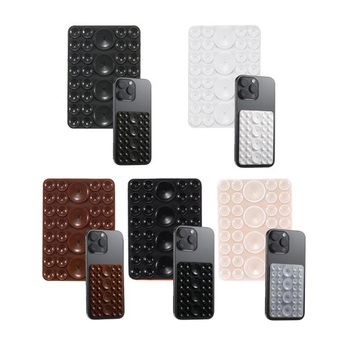 BIAJIYA Silicone Suction Phone Case Mount, Adhesive Phone Sticky Grip for iPhone, Strong Suction Phone Grip for Selfies and Videos (Black)