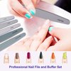 Nail File and Buffer Set, 6 Pcs Professional Nail File Kit for Acrylic and Natural Nails, 100/150/180/220/240/280/1000/4000 Grit Soft Nail Filer Gel Nail Files & buffers Filing Emery Board Home Salon