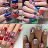4th of July Nail Art Stickers 3D Patriotic Nail Decals USA Flag Independence Day Nail Stickers Self-Adhesive American Flag Designer Nail Art Supplies for Women Kids Girls Manicure Decoration