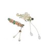 Pokinge 2pcs Elegant Flower Tassel Hair Clips,Sweet Pearl Fan Hairpins,Chinese Hanfu Duckbill Barrettes for Women,Alloy Hair Side Clips,Pearl Floral Headwear