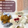 12Pcs Jumbo Coral Fleece Pipe Cleaners Craft 39.37 Inches Thick Pipe Cleaners Chenille Stems with 48Pcs Craft Accessories for Christmas Craft DIY Projects Creative Decor(Khaki)