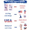 Independence Day Temporary Tattoo, 4th of July Waterproof Body Art Stickers, American Flag Fake Tattoos,Red White and Blue Party Supplies
