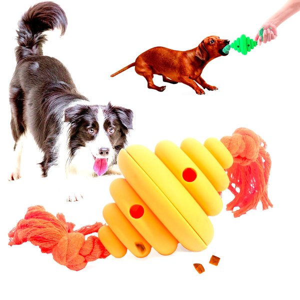 LUO&GEFIK Balls for Dogs;Dog Toys for Aggressive chewers; Teeth Cleaning Dog Toys; Dogs Stay Happy; Quiet and Interactive Dog Toys (Green).