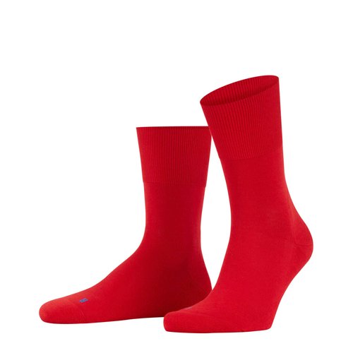 FALKE Unisex Run Socks, Light Cushion, Sporty, Classic Athleisure, Lightweight, Breathable, Skin-Friendly, Cotton, Red (Fire 8150), 6.5-8.5, 1 Pair