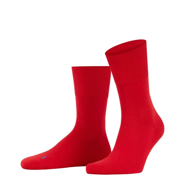 FALKE Unisex Run Socks, Light Cushion, Sporty, Classic Athleisure, Lightweight, Breathable, Skin-Friendly, Cotton, Red (Fire 8150), 6.5-8.5, 1 Pair