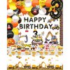 SKRCUI Construction birthday party supplies dump truck party decorations, construction theme tablecloth background cupcake decorations boy third birthday decorations boy birthday decorations balloons