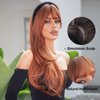 BERON Orange Wigs Long Wig Orange Wigs for Women Ginger Wigs Long Wavy Wig Orange Wig for Daily Party Wig Cap Included