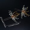 JWICOS 2Pcs Wedding Hair Pins Bride Wedding Pearl Hair Pins Wedding Hair Accessories Hair Pieces for Brides Women Girls