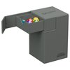 Ultimate Guard Flip 'n' Tray 100+, Deck Case for 100 Double-Sleeved TCG Cards +Dice Tray, Grey, Independent Magnetic Closure & Microfiber Inner Lining