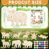 Colingmill 24 Set Safari Party Favors Jungle Craft Kits Supplies DIY Safari Jungle Wooden Painting Kit Wooden Coloring Crafts Wild Animals Birthday Goodie Bags Gifts Prizes