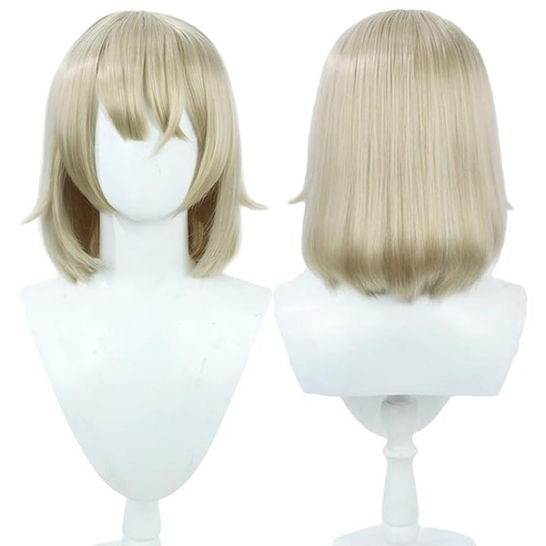 Gorgewg 38cm Short Bob Falin Touden Cosplay Wig Roleplay Costume Wigs Synthetic Hair with Bangs for Women