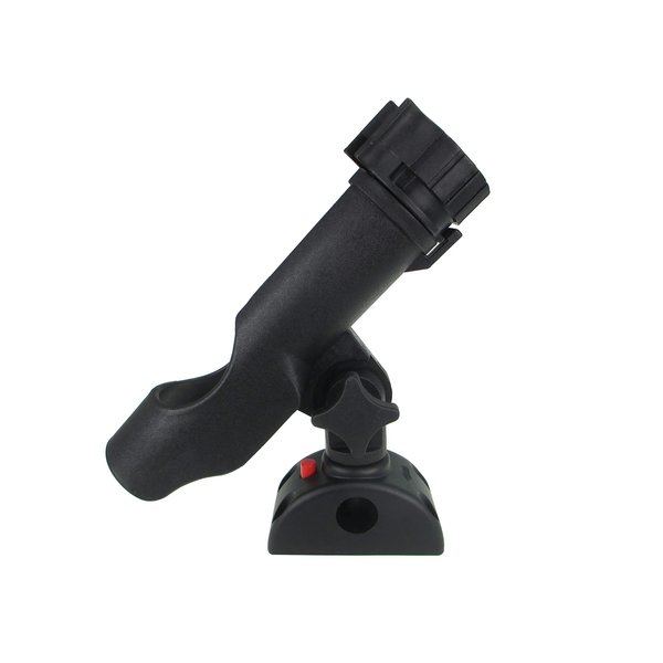 Pactrade Marine Boat Pontoon Mount Adjustable Fishing Rod Holder 1 1/4' Square 7/8'' - 1'' Round Rail Tube 180 Degree
