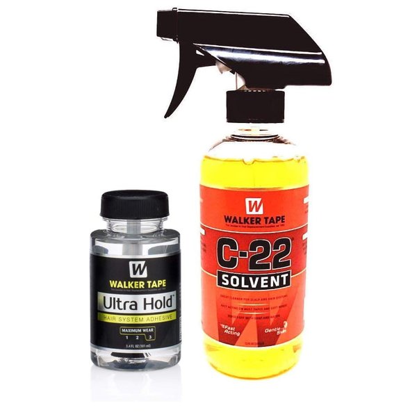 Walker Tape Ounce (355 mL) C22 Citrus Solvent Wig Glue Remover with 3.4 Ounce Ultra Hold Hair System Wig Adhesive WKR-UH-3.4+-C22-12 Custom