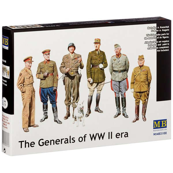 Master Box WWII Famous Generals (6) Figure Model Building Kits (1:35 Scale)
