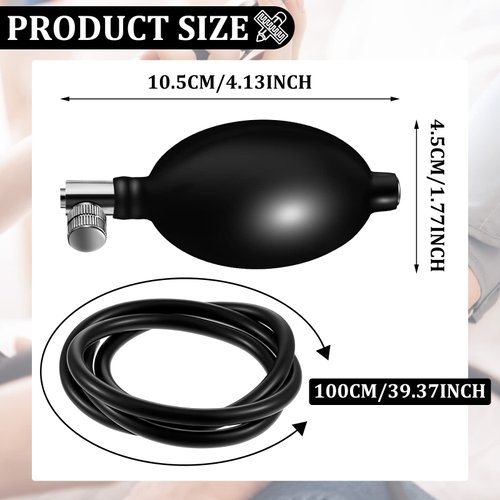 2 Set Blood Pressure Bulb Pump Replacement Rubber Inflation Bulb Adjustable Blood Pressure Pump Blood Pressure Monitor Manual Pump Blood Pressure Hand Pump with Tubing Air Valve for Sphygmomanometer