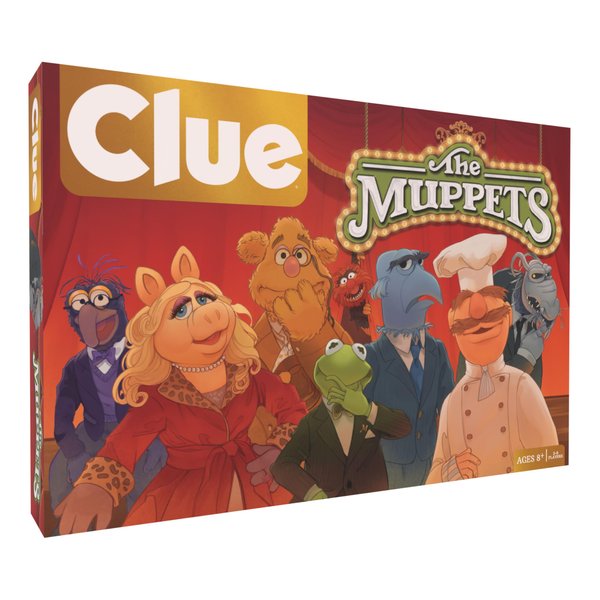 CLUE: The Muppets, Classic Board Game, Solve The Mystery in The Muppet Theater with Kermit, Fozzie, & More, Discover Who, Where, and What Weapon was Used, Officially Licensed The Muppets Merchandise