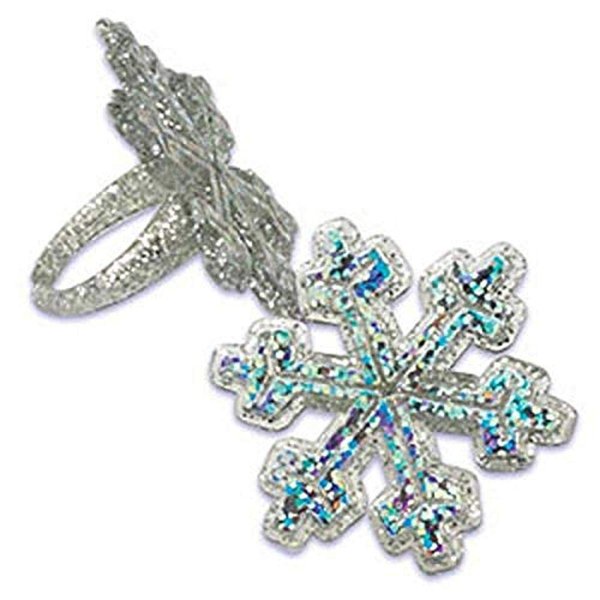 Oasis Supply Snowflake Cupcake/Cake Decorating Rings, 1 1/4-Inch, Holographic Glitter, Set of 12