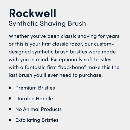 Rockwell Synthetic Shaving Cream Brush | Soft, Quick-Dry Bristles with Black Acrylic Handle | Gentle Exfoliation, Fast Lather, Minimal Shedding, Cruelty-Free & Safe for Sensitive Skin
