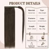 18" Human Hair Ponytail Extensions 85g #2 Dark Brown 100% Remy Human Hair Wrap Around Long Ponytail Clip in Hair Extensions Straight One Piece Hairpiece (18", Dark Brown)