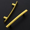 Ravinte 10 Pack 6 Inch Curved Cabinet Pulls Brushed Brass Zinc Alloy Kitchen Cupboard Hadware Arch Drawer Handles Cabinet Pulls 6" Length,3.75" Hole Center