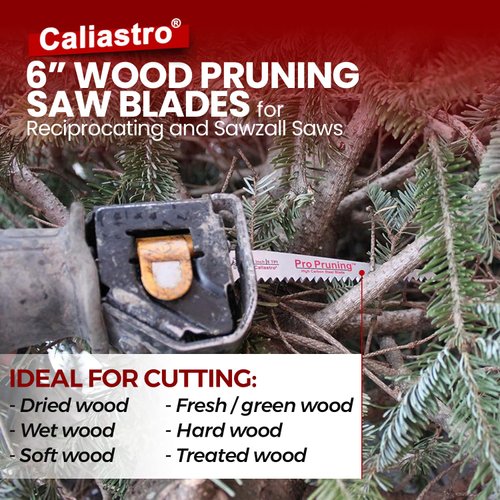 Caliastro 6-Inch Wood Cutting & Pruning Saw Blades for Reciprocating/Sawzall Saws - 8 Pack
