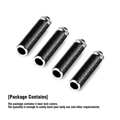 Rsept 4 Pieces Carbon Fiber Car Door Lock Knobs,Car Door Lock Knobs Pin Cover,Universal Door Lock Knob Pull Pins Car Interior Accessories,Pin Truck Door Locks Inner Lock Knob Pull Pins