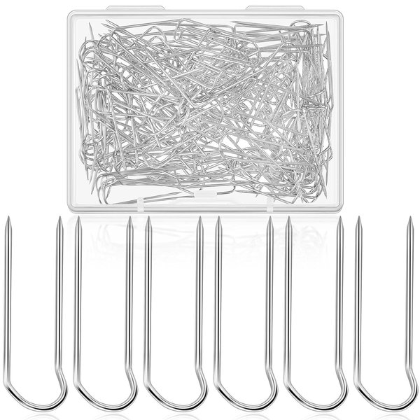 200 Pieces Fork Pins for Quilting Sewing Double Pins Needlecraft Blocking Pins Pins Stainless Steel U-pins for DIY Sewing Jewelry Craft Making, 0.91 x 0.2 Inch